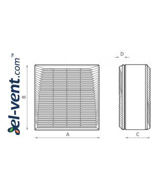 Window fan with automatic shutter SMART - drawing Window fan with automatic shutter SMART - drawing