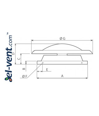 Axial roof fans TXA ≤35500 m³/h - drawing Axial roof fans TXA ≤35500 m³/h - drawing