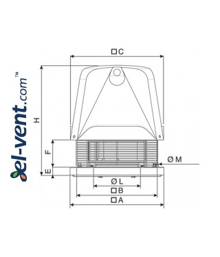 Centrifugal roof fans TXC ≤18800 m³/h - drawing Centrifugal roof fans TXC ≤18800 m³/h - drawing