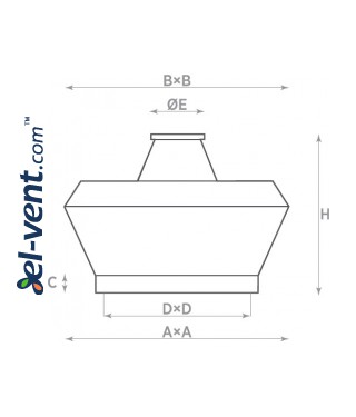 Centrifugal roof fans TXV ≤18800 m³/h - drawing Centrifugal roof fans TXV ≤18800 m³/h - drawing