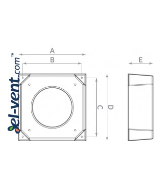 Adapter for mini recuperator TEMPERO SP - drawing Adapter for mini recuperator TEMPERO SP - drawing