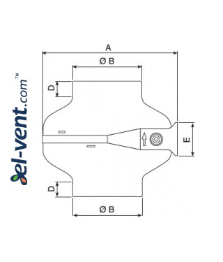 Centrifugal duct fans TURBO-C ≤1400 m³/h - drawing 2 Centrifugal duct fans TURBO-C ≤1400 m³/h - drawing 2