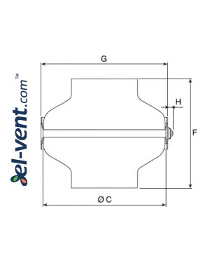Centrifugal duct fans TURBO-C ≤1400 m³/h - drawing Centrifugal duct fans TURBO-C ≤1400 m³/h - drawing