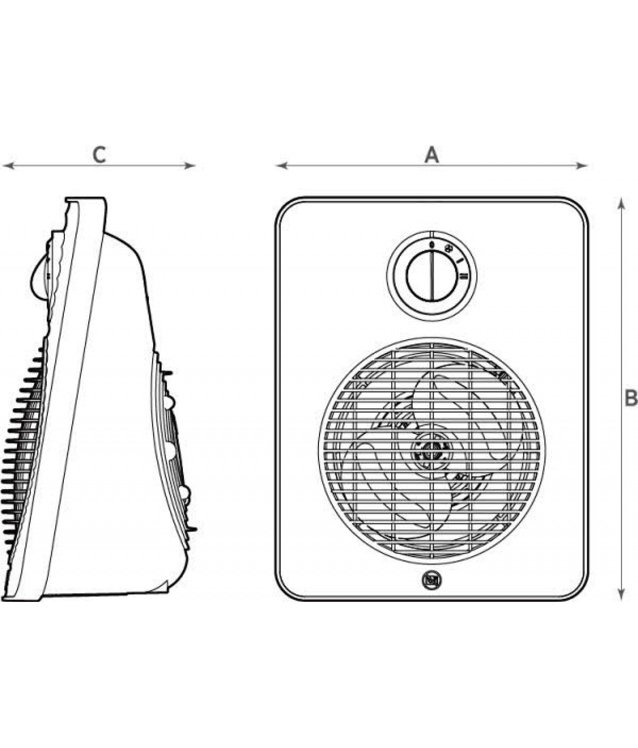 Fan Heater VENEZIA 2000 W - drawing Fan Heater VENEZIA 2000 W - drawing