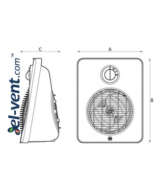 Fan Heater VENEZIA 2000 W - drawing Fan Heater VENEZIA 2000 W - drawing