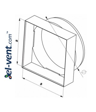 Reducer EKO100-29 Ø100/90x90 mm - drawing Reducer EKO100-29 Ø100/90x90 mm - drawing