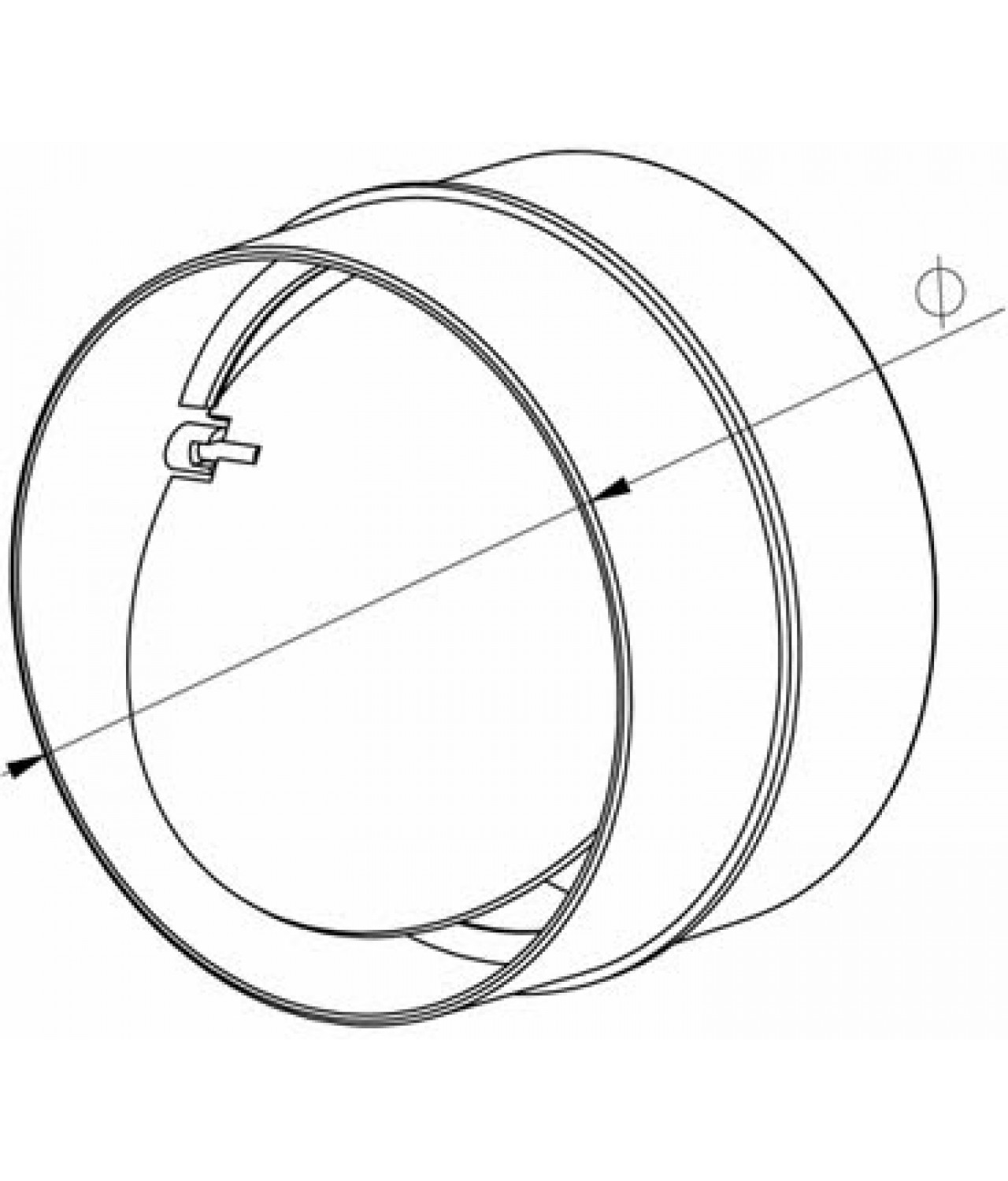 Пластиковый обратный клапан EKO-22 - чертеж