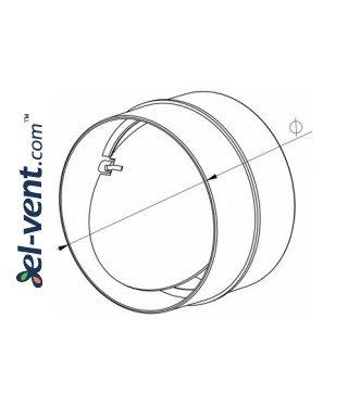 Plastic back draught damper EKO-22 - drawing