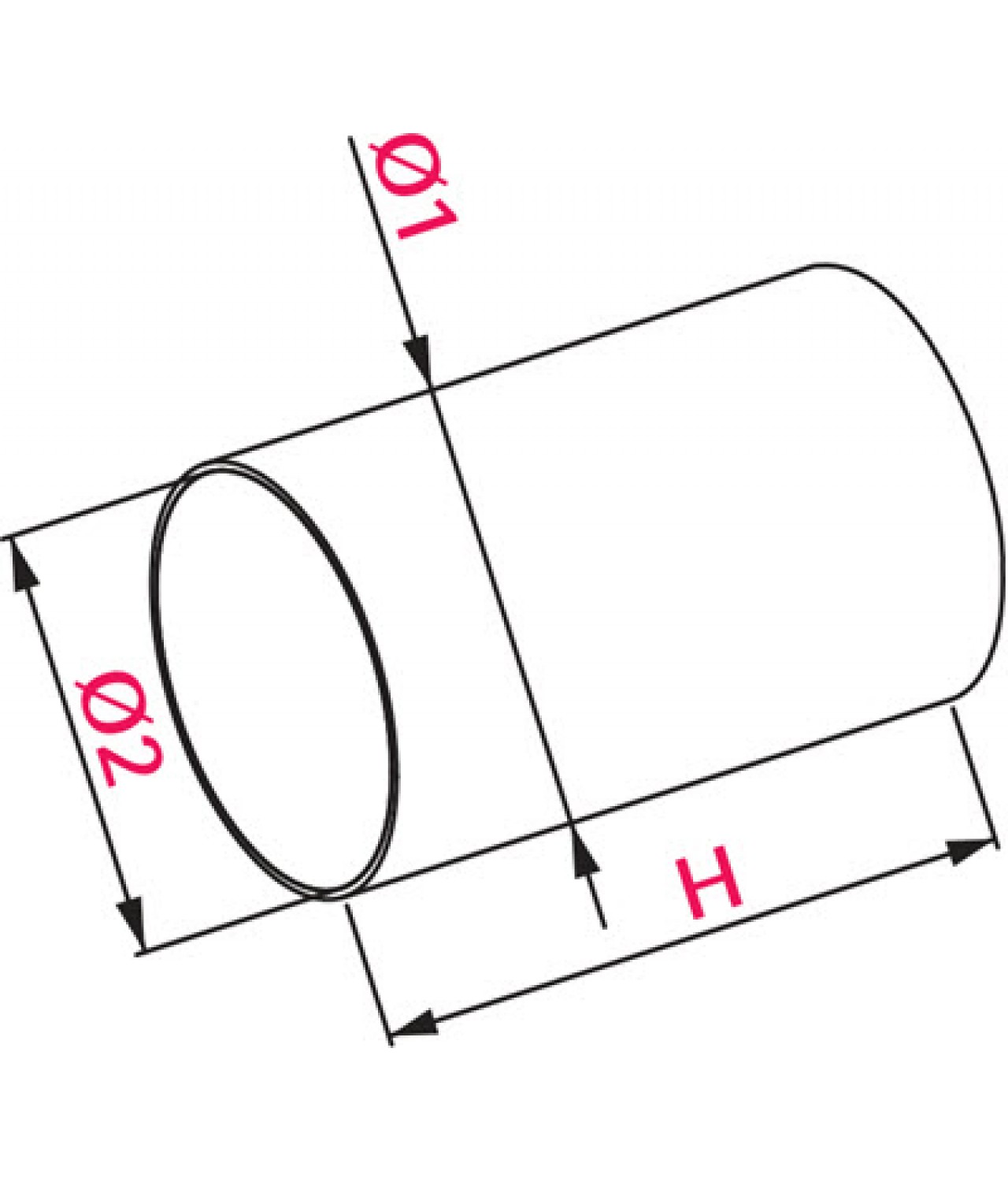 Plastic round ducts EKO - drawing