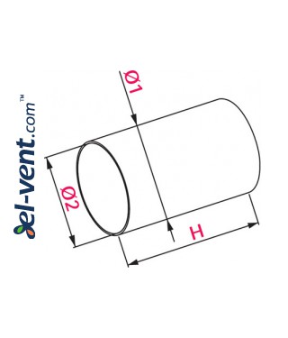 Plastic round ducts EKO - drawing