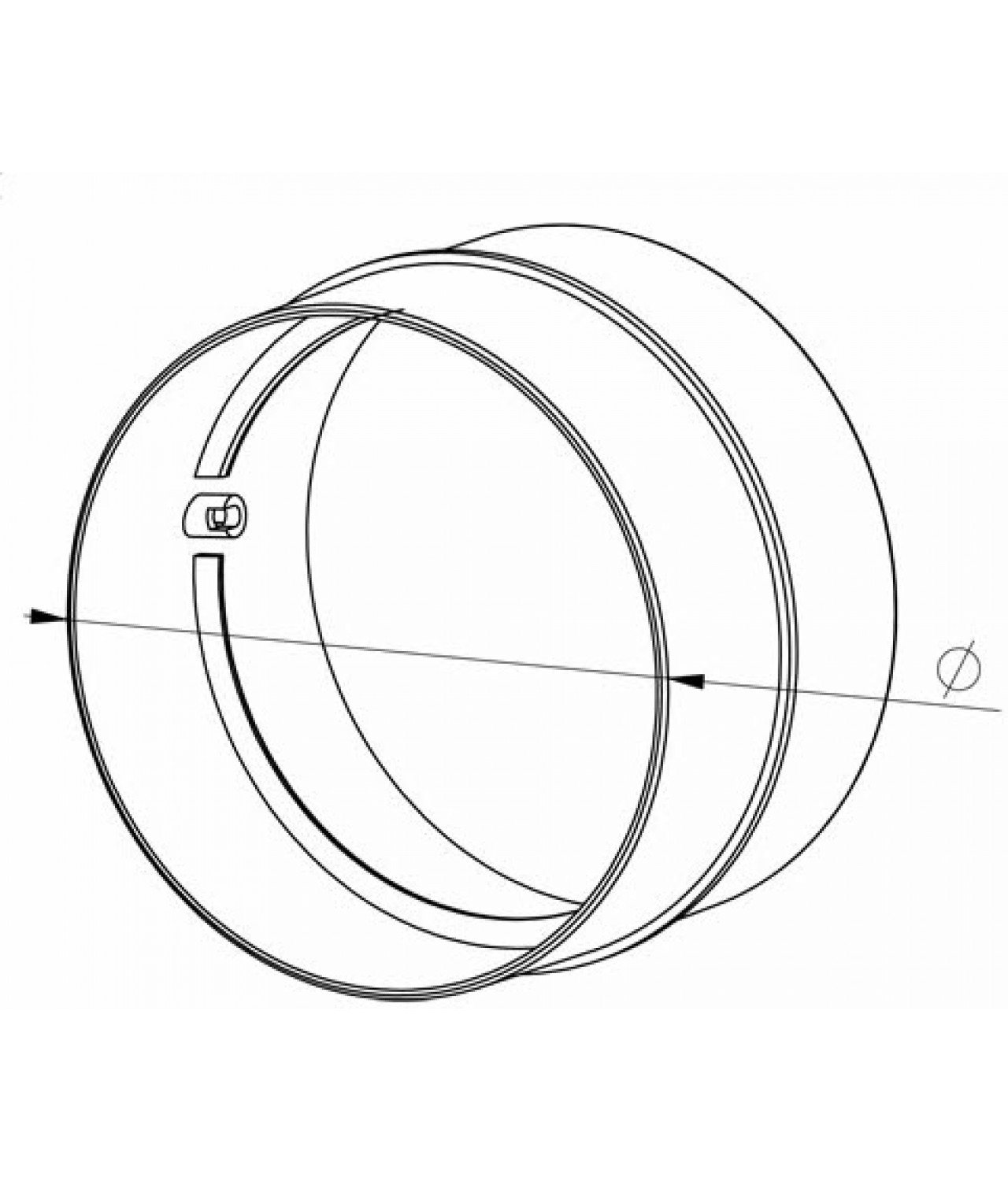 Round duct connector EKO-21 - drawing