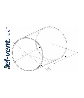 Plastic duct EKO125-10, Ø125 mm, 1.0 m - drawing Plastic duct EKO125-10, Ø125 mm, 1.0 m - drawing