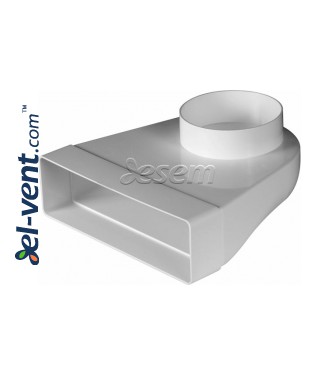 Plastic duct elbow EKO-P-204-23/100, Ø100x60x204 mm