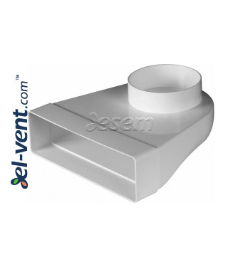 Plastic duct elbow EKO-P-204-23/100, Ø100x60x204 mm Plastic duct elbow EKO-P-204-23/100, Ø100x60x204 mm