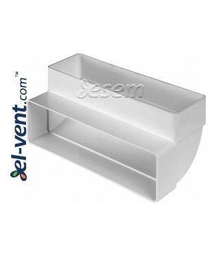 Plastikinio ortakio alkūnė vertikali EKO-P-204-25, 60x204 mm Plastikinio ortakio alkūnė vertikali EKO-P-204-25, 60x204 mm