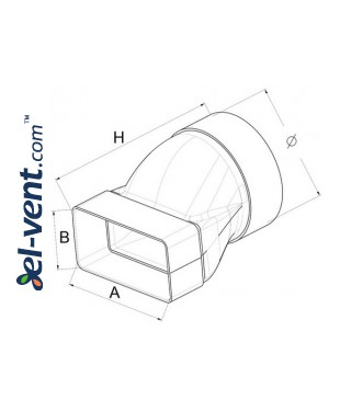 Reducer EKO120-20, Ø100x60x120 mm - drawing Reducer EKO120-20, Ø100x60x120 mm - drawing