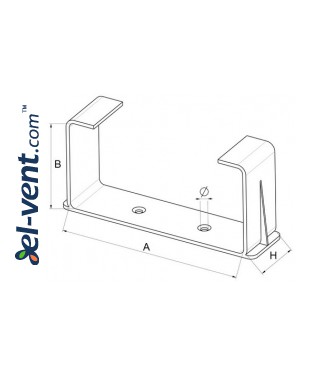 Ortakio laikiklis EKO55-28, 55x110 mm - brėžinys Ortakio laikiklis EKO55-28, 55x110 mm - brėžinys