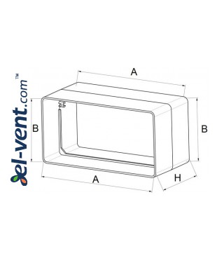 Ortakių jungtis EKO55-21, 55x110 mm - brėžinys Ortakių jungtis EKO55-21, 55x110 mm - brėžinys