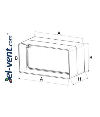 Plastic back draught damper EKO55-22, 55x110 mm - drawing Plastic back draught damper EKO55-22, 55x110 mm - drawing