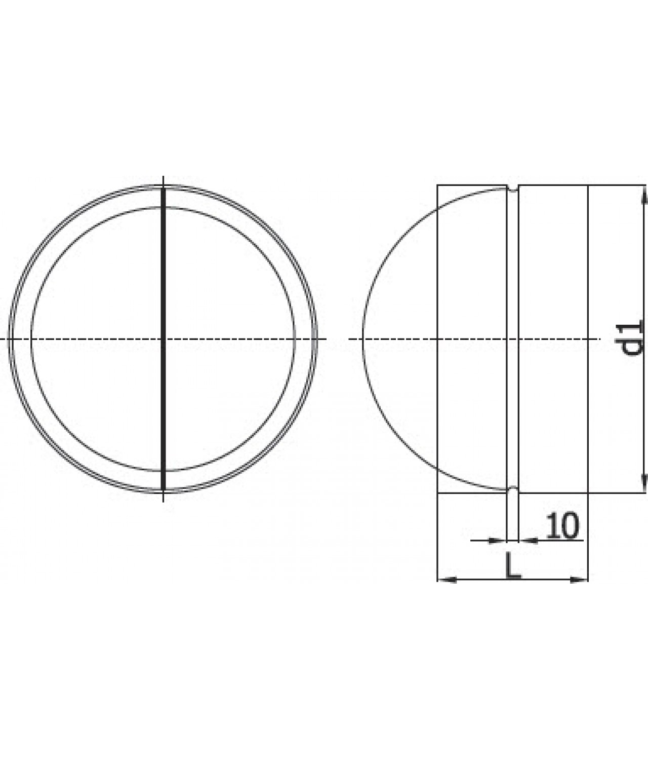 Backflow valves AV, without gaskets - drawing