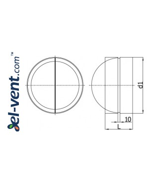 Backflow valve EAV160, Ø160 mm - drawing Backflow valve EAV160, Ø160 mm - drawing