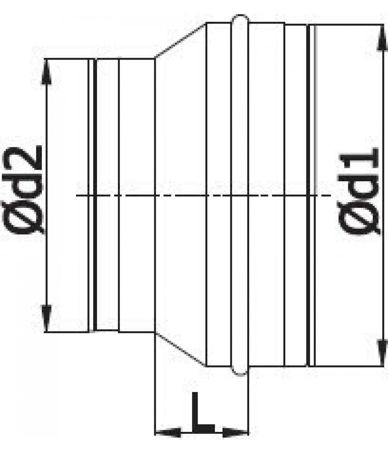 Symmetrical reducers for ducts R - drawing