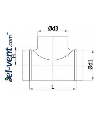 T pieces for ducts TT - drawing