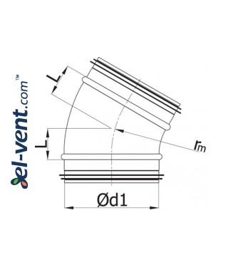 Elbow EAG080/30, Ø80 mm, 30° - drawing Elbow EAG080/30, Ø80 mm, 30° - drawing