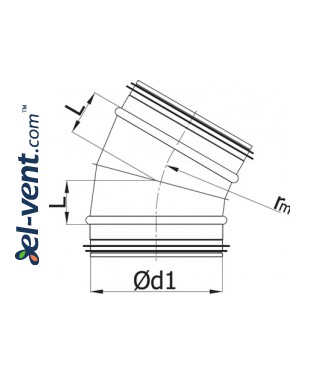 Elbow EAGS250/30, Ø250 mm, 30° - drawing Elbow EAGS250/30, Ø250 mm, 30° - drawing