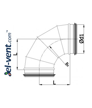 Elbow EAGS315/90, Ø315 mm, 90° - drawing Elbow EAGS315/90, Ø315 mm, 90° - drawing