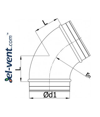 Elbow EAG100/60, Ø100 mm, 60° - drawing Elbow EAG100/60, Ø100 mm, 60° - drawing