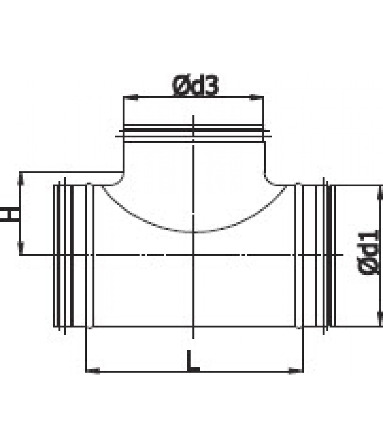 T pieces for ducts TTG - drawing