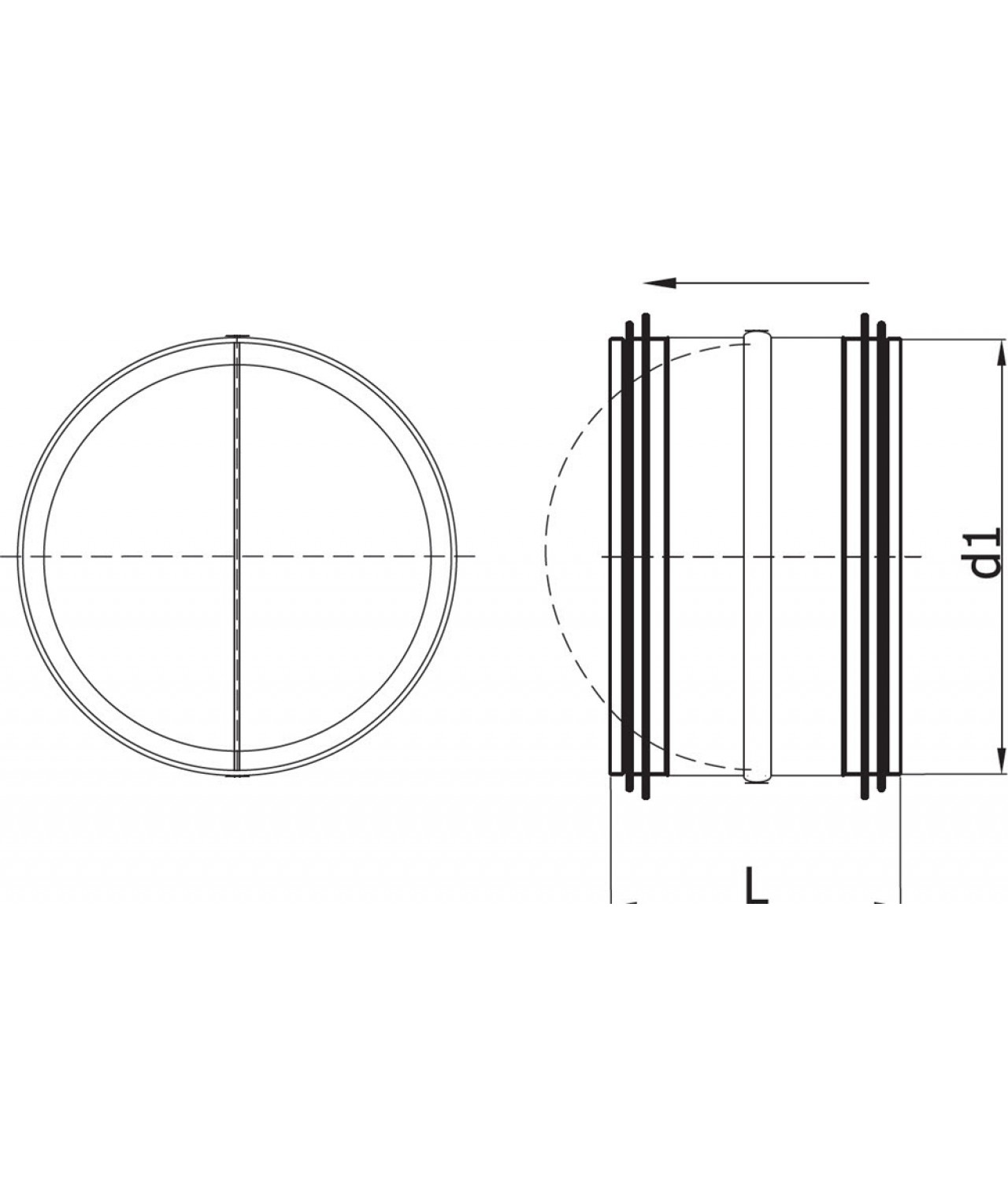 Backflow valves AVGI - drawing