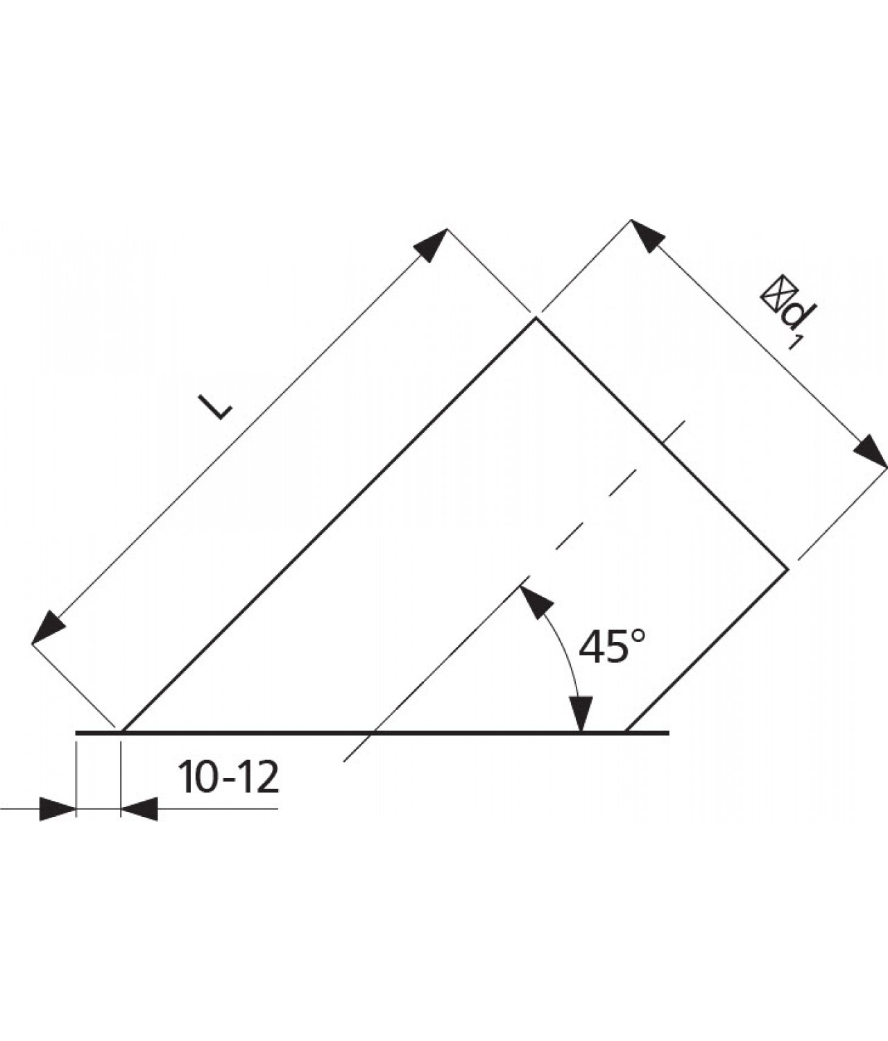 45° duct adapters PAG45 - drawing