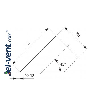 45° duct adapters PAG45 - drawing