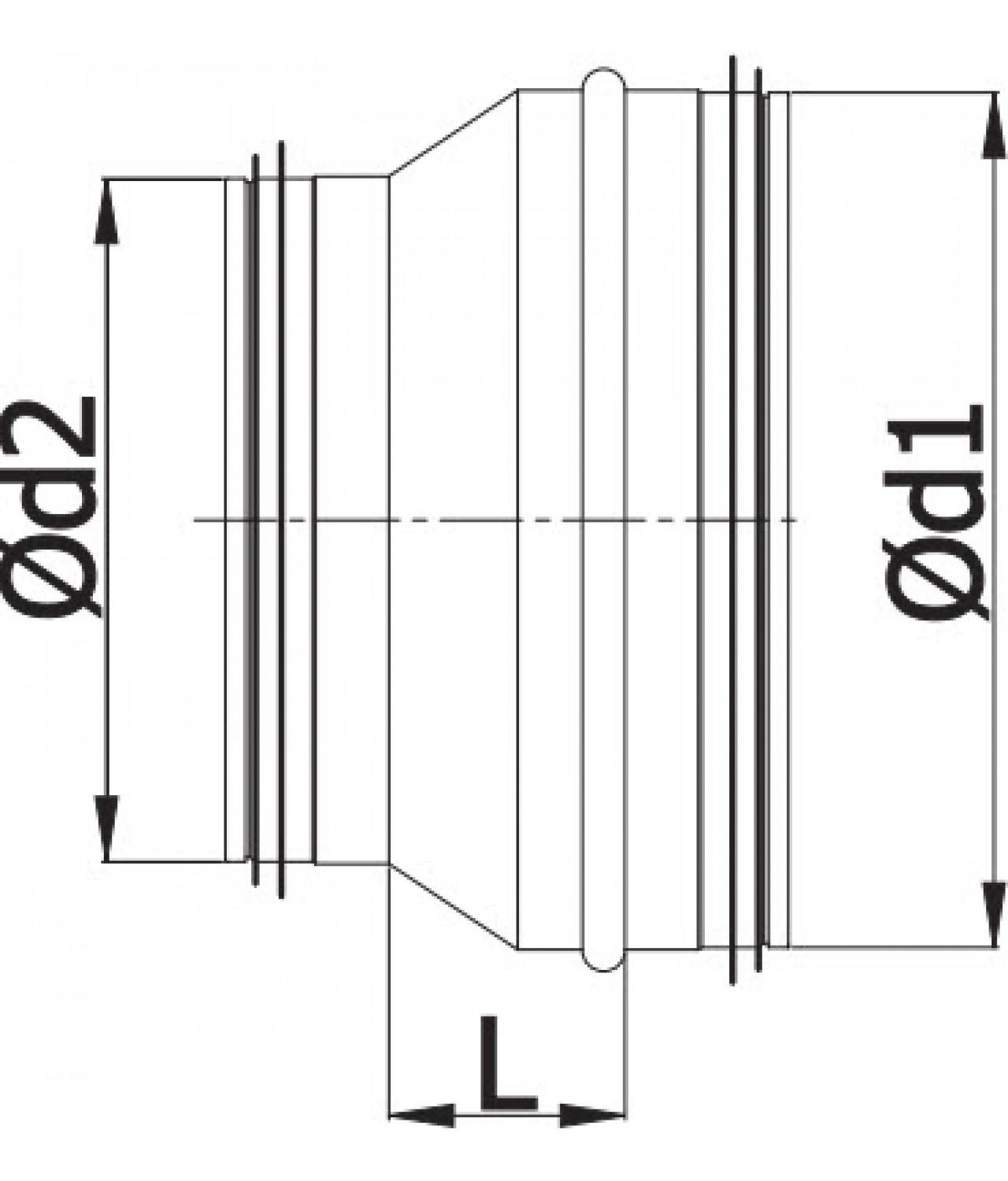 Symmetrical reducers for ducts RG - drawing