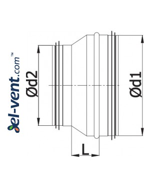 Symmetrical reducers for ducts RG - drawing