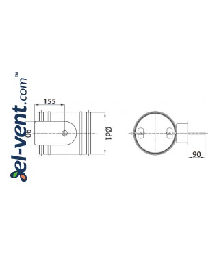 Air damper for electric drive SEPG - drawing