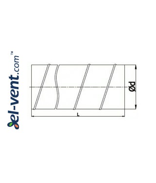 Galvanized spiro duct SKO Ø250-500 mm - drawing