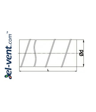 Spiral duct SKO400/3.0, Ø400 mm, L=3.0 m - drawing Spiral duct SKO400/3.0, Ø400 mm, L=3.0 m - drawing