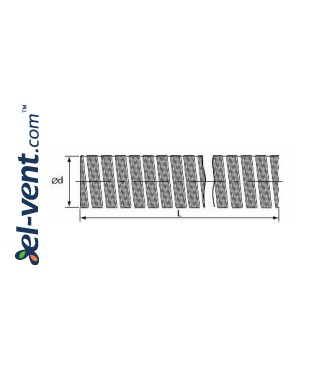 Lankstus ortakis AF1, Ø100 mm, 3.0 m, 0.1 mm - brėžinys Lankstus ortakis AF1, Ø100 mm, 3.0 m, 0.1 mm - brėžinys