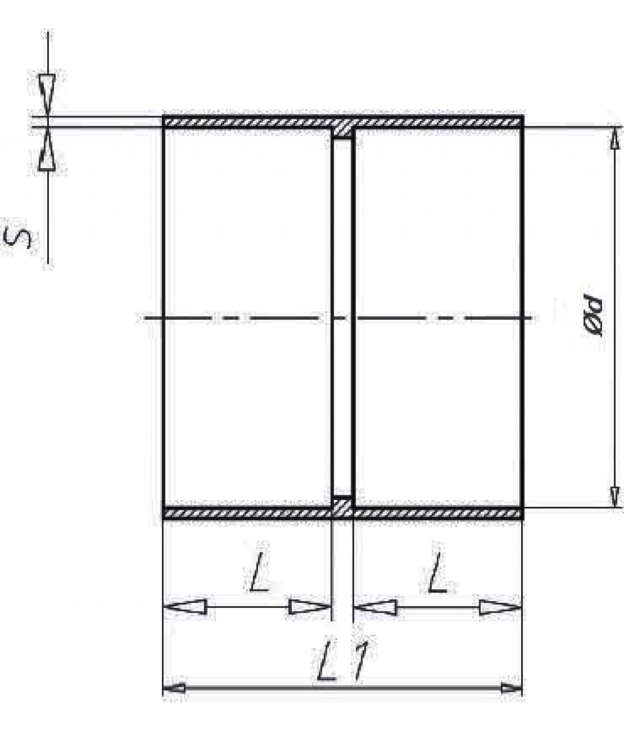 Couplings for plastic ducts POM - drawing