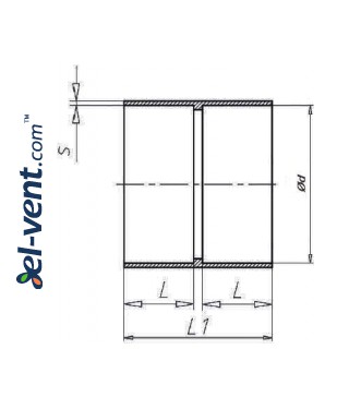 Couplings for plastic ducts POM - drawing