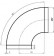 90° пластиковые колена PO90 - чертеж