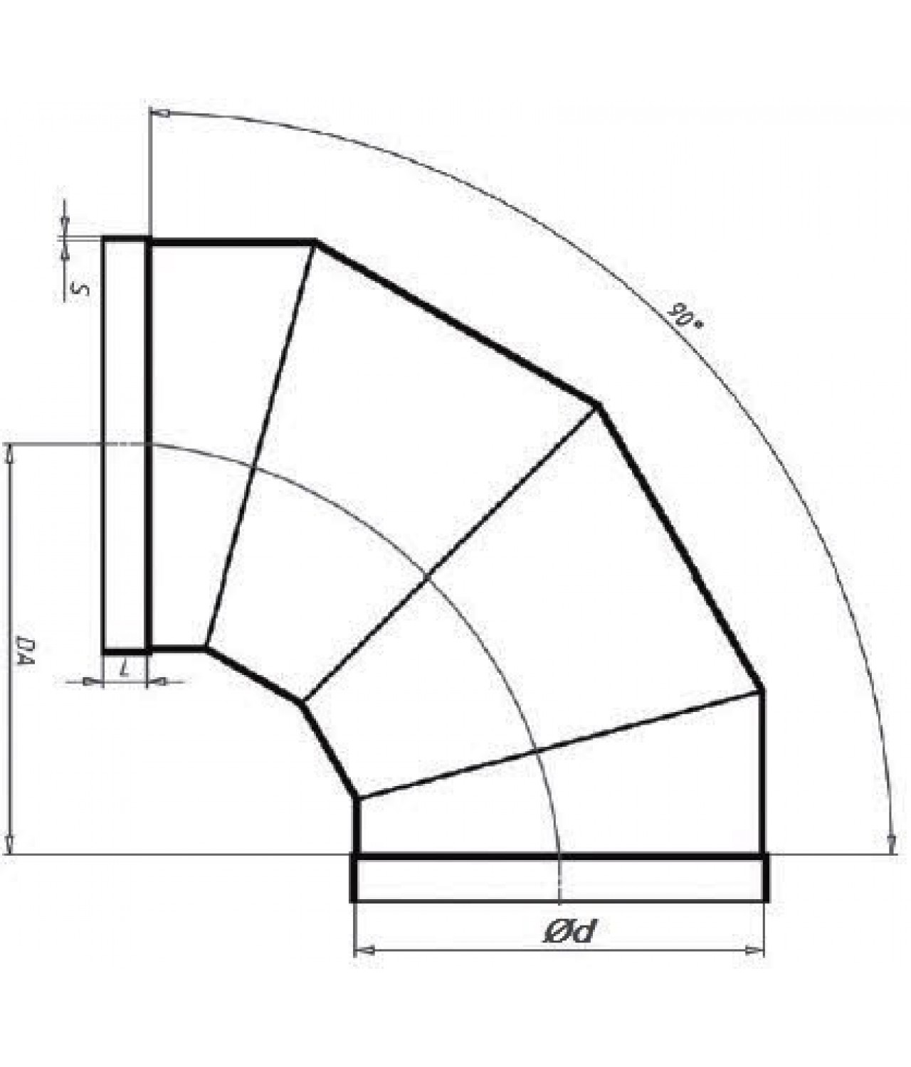 90° plastic ducts elbows PO90 - drawing 2