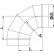 Колено A90/90, Ø90 мм, 90° - чертеж