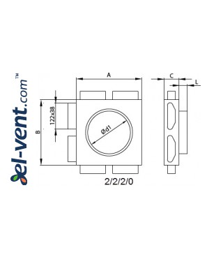 Air distributor for HDPE system Type PA - drawing 2 Air distributor for HDPE system Type PA - drawing 2