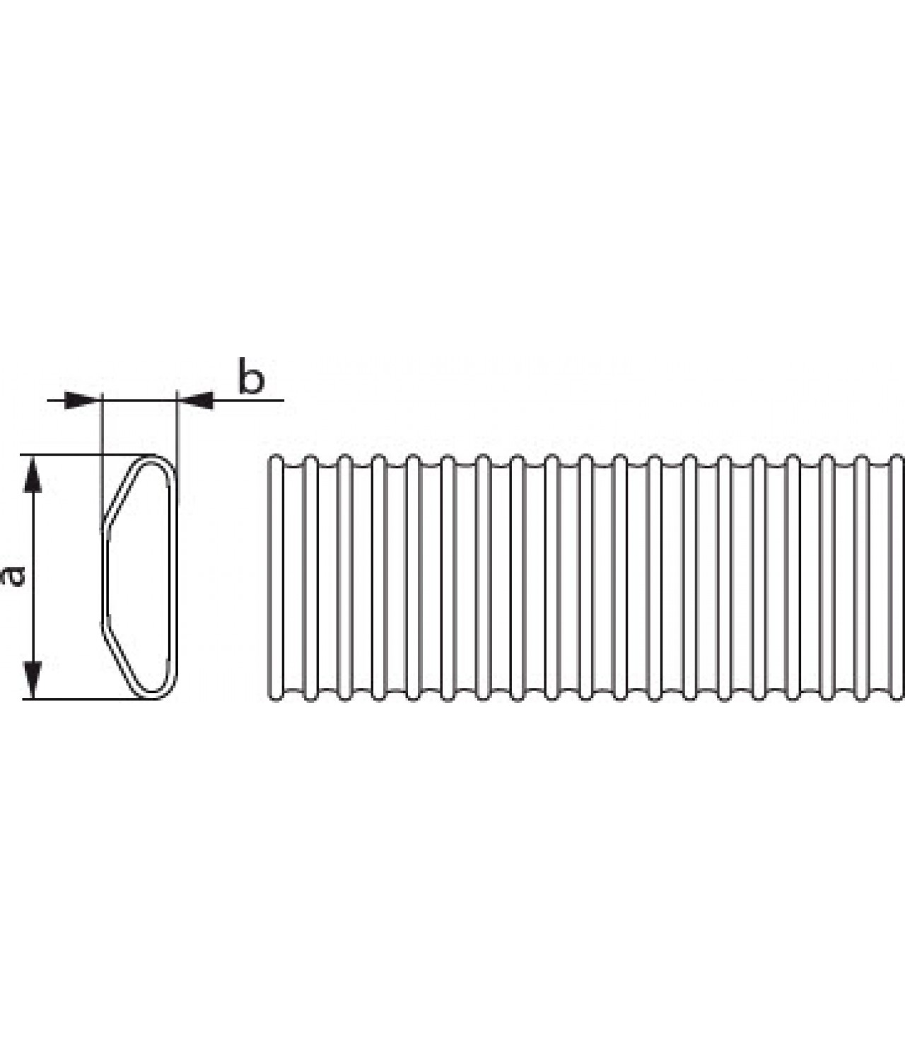 Flexible duct HDPE132/52, 20 m roll - drawing