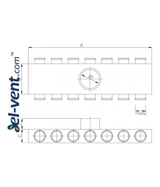 Air distributor for HDPE system Type E - drawing Air distributor for HDPE system Type E - drawing