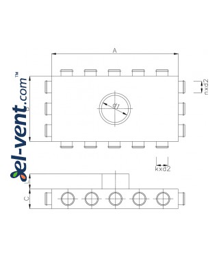 Air distributor for HDPE system Type F - drawing Air distributor for HDPE system Type F - drawing